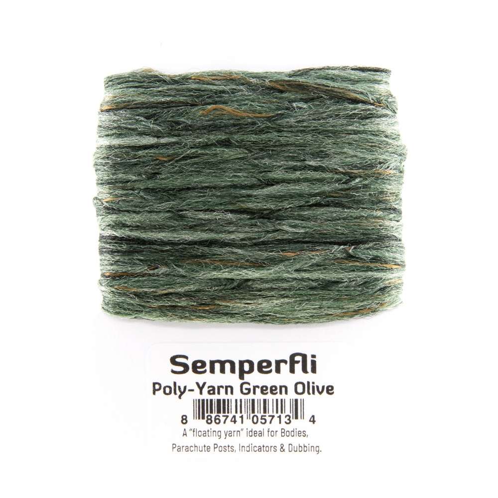 Semperfli Poly-Yarn Dark Green Olive Fly Tying Materials Ultimate Floating Yarn For Bodies and Parachute Posts